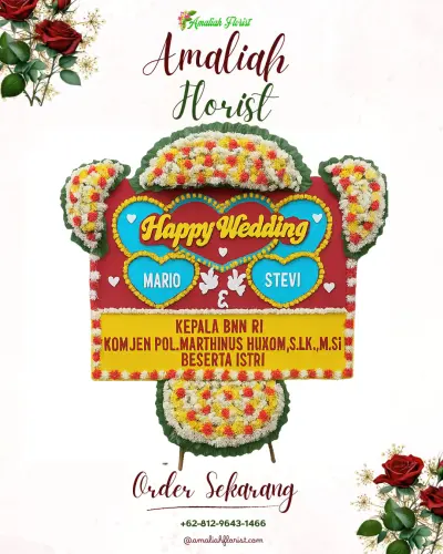 Karangan Papan Bunga Pernikahan di Walantaka